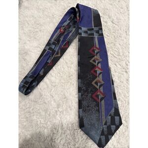 Evan Picone Mens Tie Necktie 100% Silk Blue 4" by 57" Made In USA